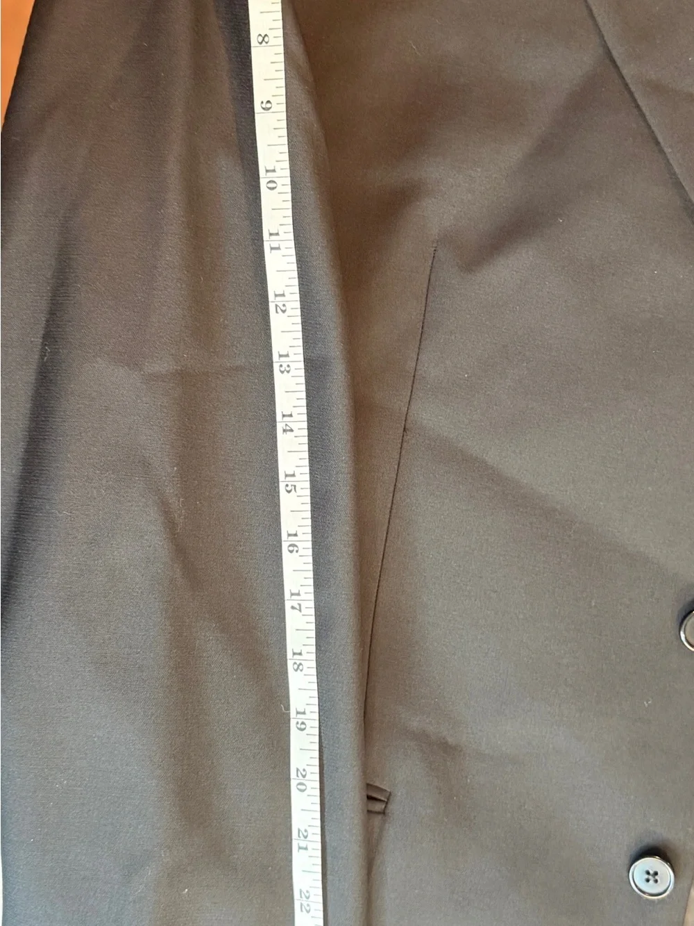 Black 3-Button Blazer - Super 100's Wool (44L)